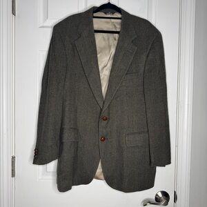 CHAPS‎ BY RALPH LAUREN 100% wool union made green tweed blazer jacket